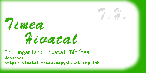 timea hivatal business card